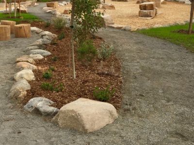 Mulched Garden Bed in Play Area